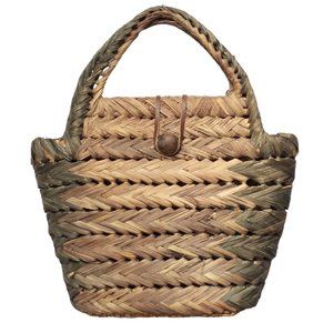 Vintage Natural Woven Straw Handbag